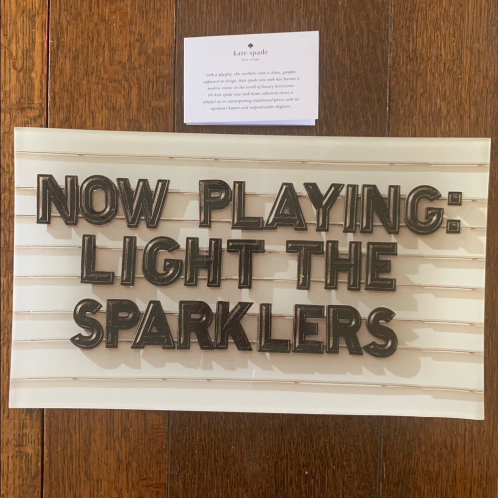 Kate Spade Now Playing: Light the Sparklers rectangular tray. New with box.